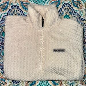 Columbia Off-White Textured Fleece Jacket